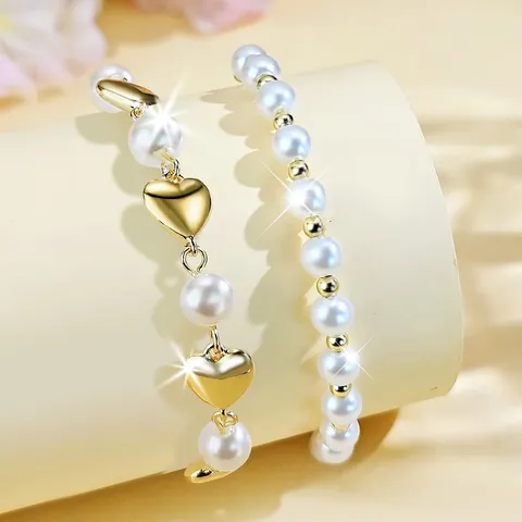 Europe and the United States Round Pearl Niche Premium Bracelet Adjustable - view 3