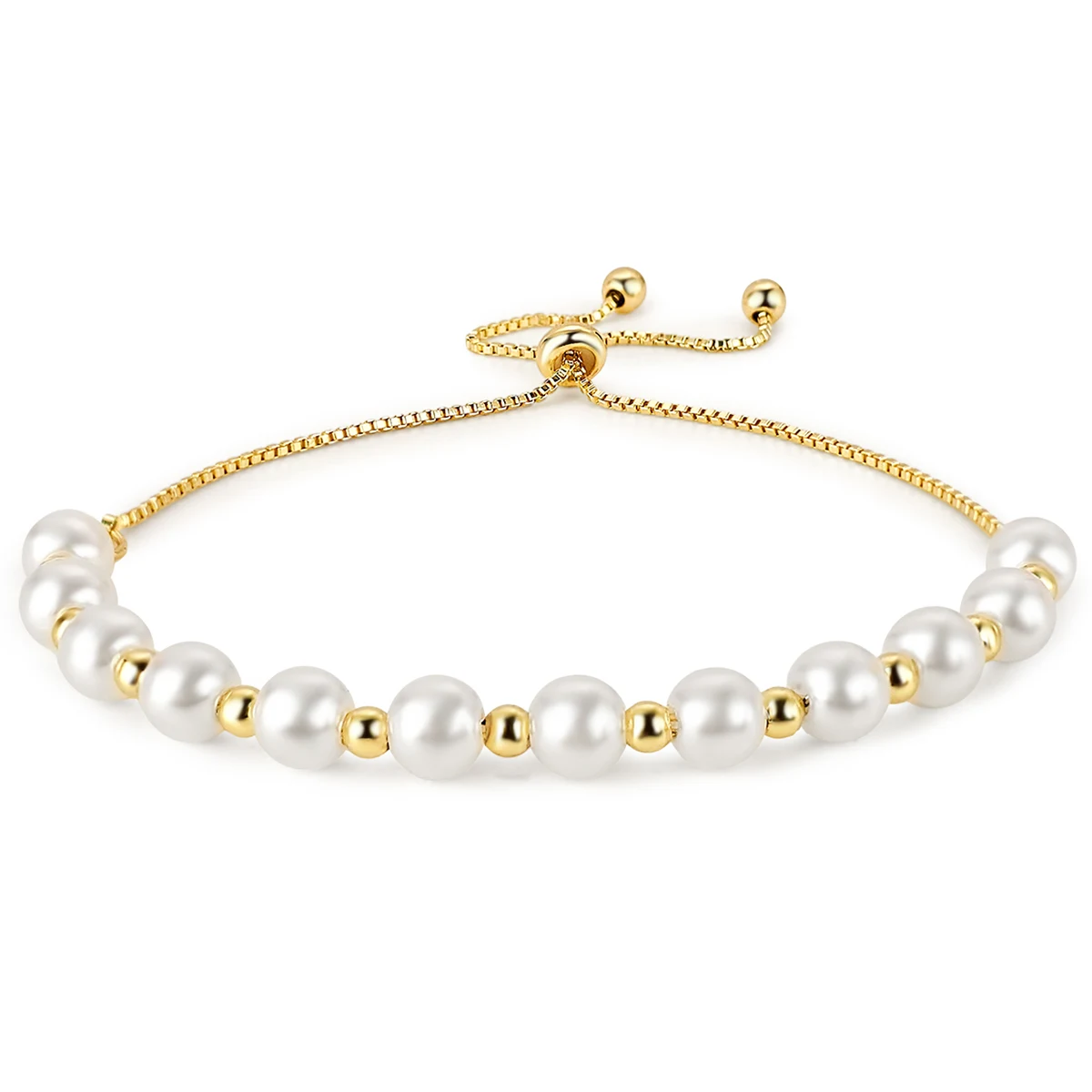 Europe and the United States Round Pearl Niche Premium Bracelet Adjustable made by BlueOne Jewelry
