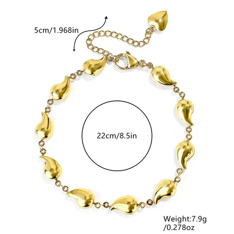 Europe and the United States Simple Luxury Geometric Glossy Stainless Steel Charm Bracelet - view 3