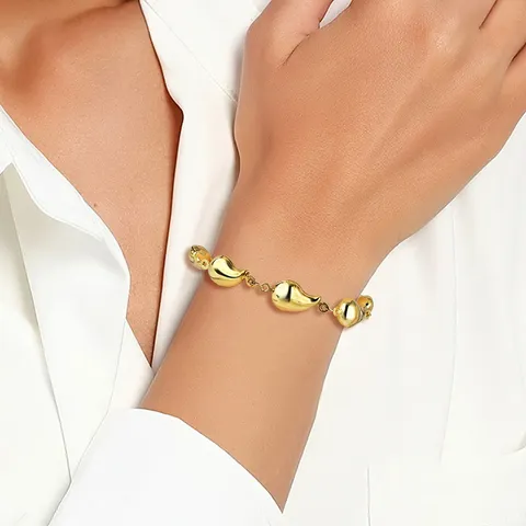 Europe and the United States Simple Luxury Geometric Glossy Stainless Steel Charm Bracelet - view 2