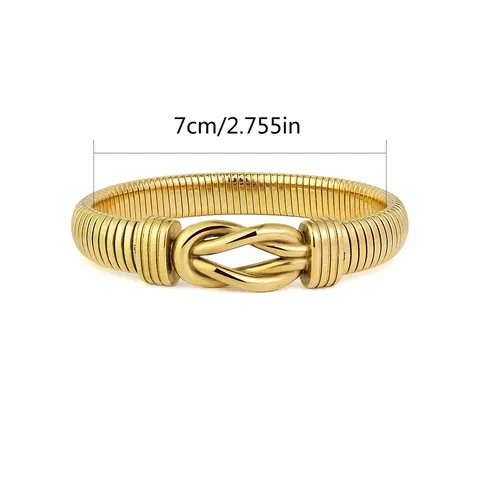 Europe and the United States Stainless Steel Goose Throat Chain Elastic Charm Bracelet - view 3