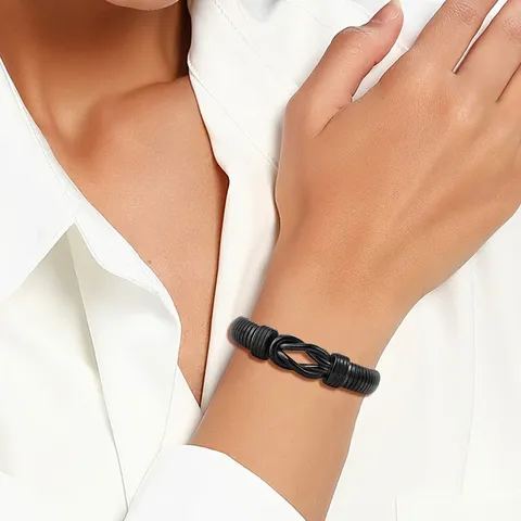 Minimalist Europe and the United States Stainless Steel Goose Throat Chain Elastic Charm Bracelet - view 2