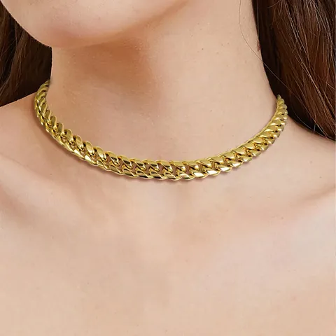 Europe and the United States Cuban Chain Men and Women Stainless Cuban Link Necklace - view 2