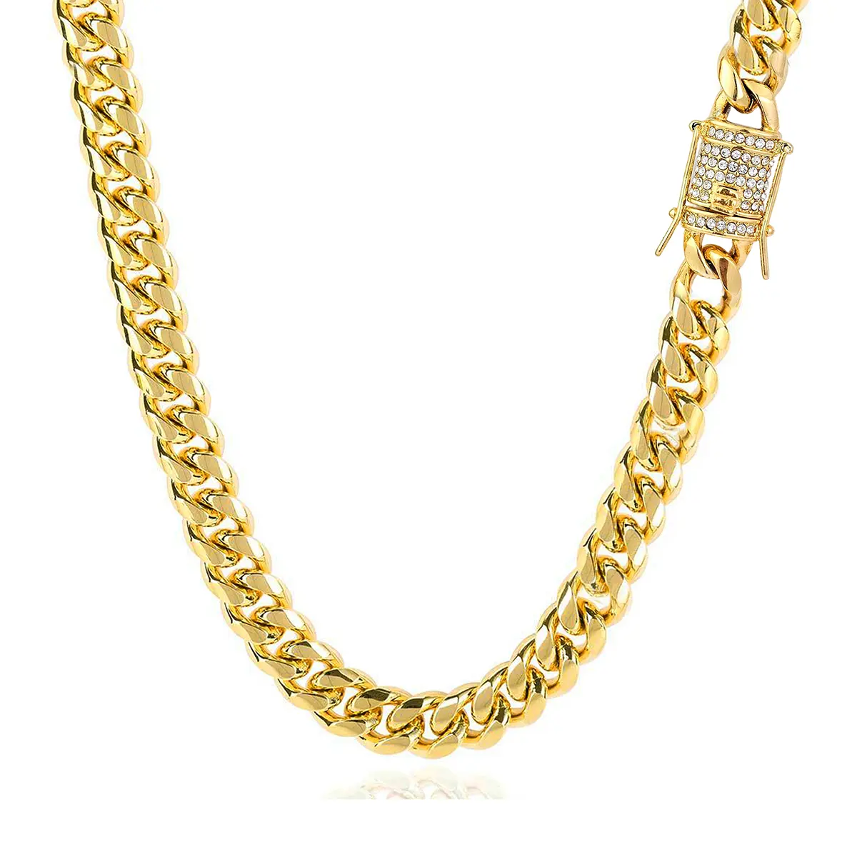 Europe and the United States Cuban Chain Men and Women Stainless Cuban Link Necklace made by BlueOne Jewelry