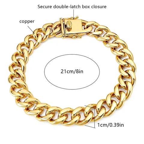Europe and the United States Eight Buckle Titanium Steel Round Grinding Cuban Link Bracelet - view 3