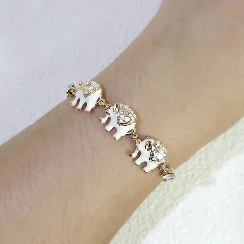 Cubic Zirconia Europe and the United States Elephant Oil Drop with Diamond Bracelet - view 2