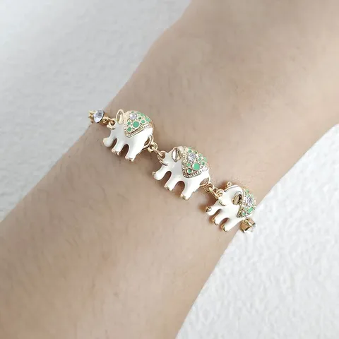Europe and the United States Elephant Oil Drop with Diamond Bracelet - Style 1841 - view 2