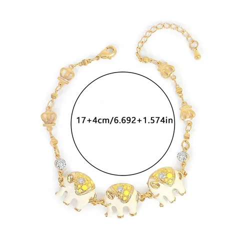 Europe and the United States Elephant Oil Drop with Diamond Bracelet - Style 1847 - view 3