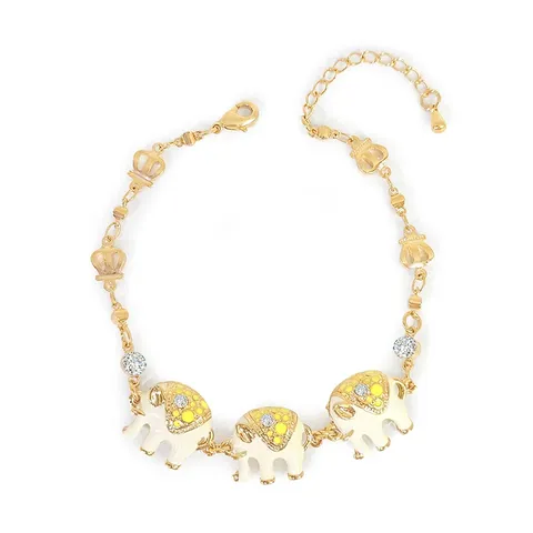 Europe and the United States Elephant Oil Drop with Diamond Bracelet - Style 1847 - Plated Brass jewelry made by BlueOne Jewelry