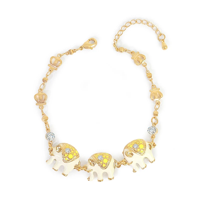 Europe and the United States Elephant Oil Drop with Diamond Bracelet - Style 1847 made by BlueOne Jewelry