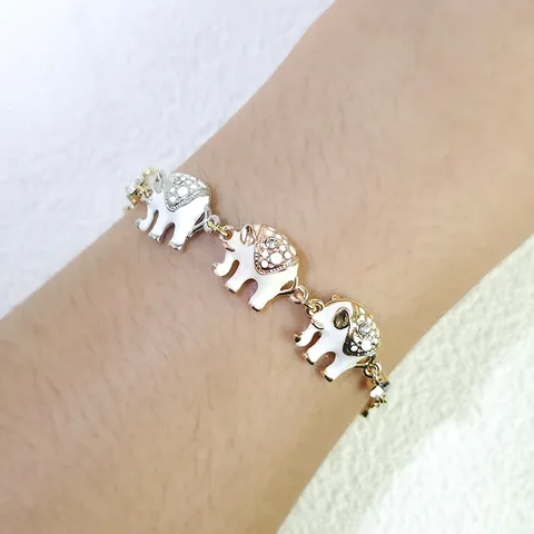 Europe and the United States Elephant Oil Drop with Diamond Bracelet - view 2