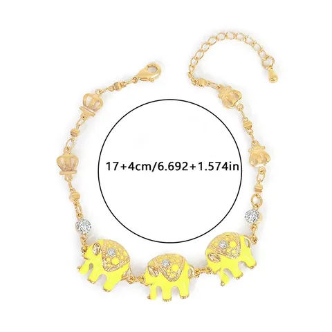 Europe and the United States Elephant Oil Drop with Diamond Bracelet - Style 1832 - view 3