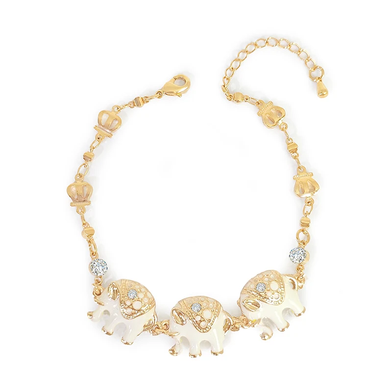 Cubic Zirconia Europe and the United States Elephant Oil Drop with Diamond Bracelet made by BlueOne Jewelry