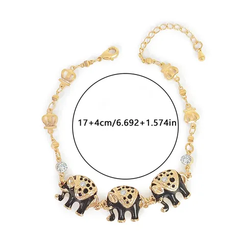 Elevated Europe and the United States Elephant Oil Drop with Diamond Bracelet - view 3