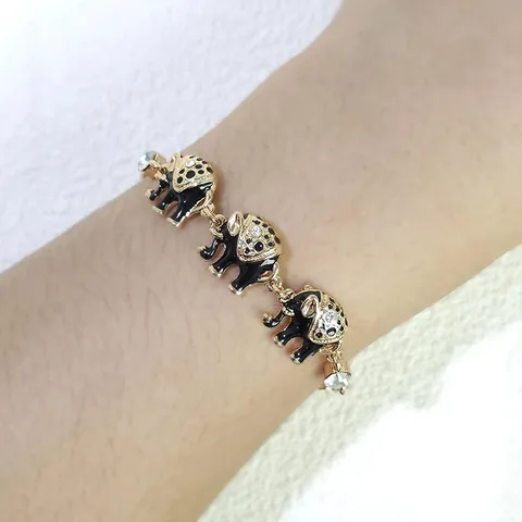 Elevated Europe and the United States Elephant Oil Drop with Diamond Bracelet - view 2