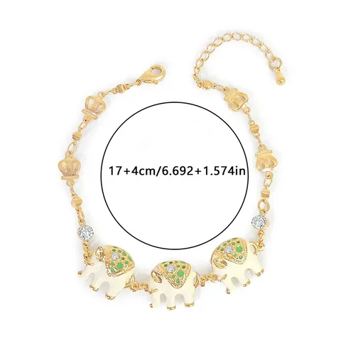 Europe and the United States Elephant Oil Drop with Diamond Bracelet - Style 1841 - view 3