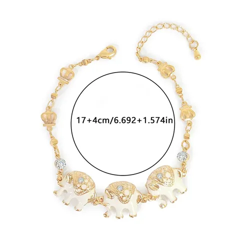Cubic Zirconia Europe and the United States Elephant Oil Drop with Diamond Bracelet - view 3