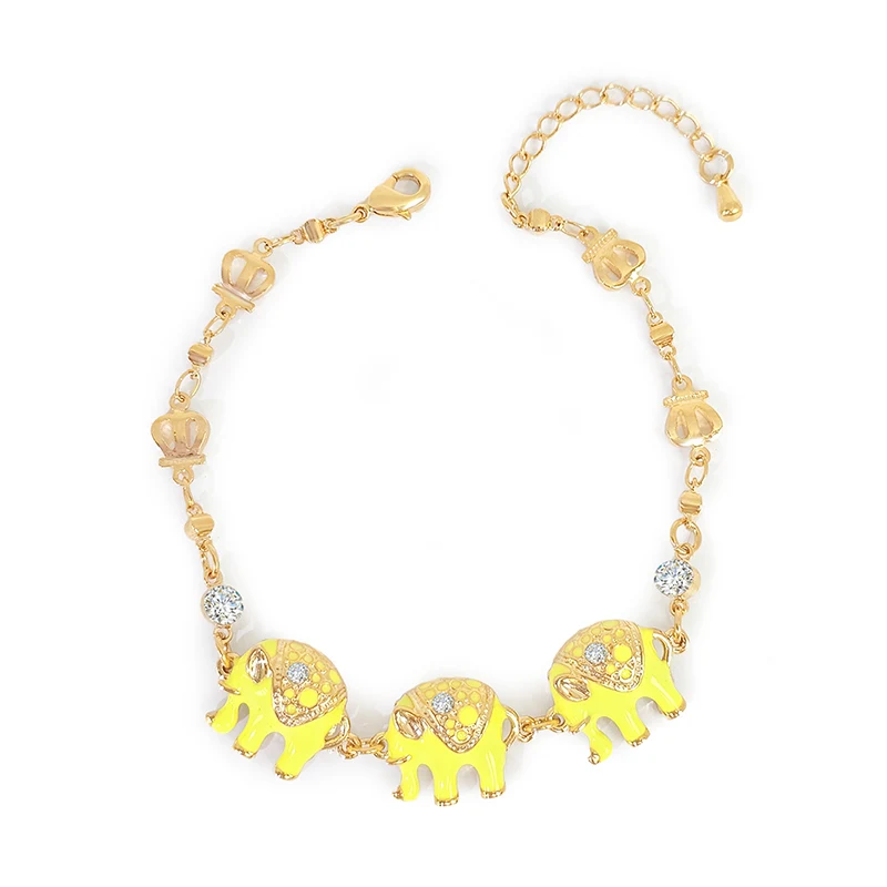 Europe and the United States Elephant Oil Drop with Diamond Bracelet - Style 1832 made by BlueOne Jewelry