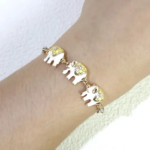Europe and the United States Elephant Oil Drop with Diamond Bracelet - Style 1847 - view 2