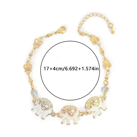 Europe and the United States Elephant Oil Drop with Diamond Bracelet - view 3