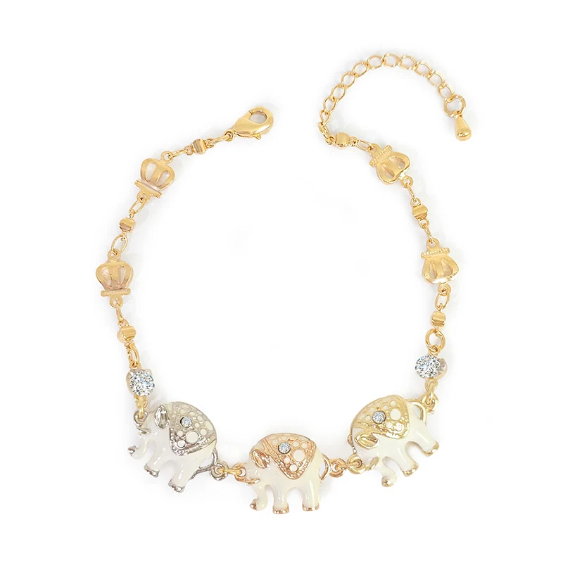 Europe and the United States Elephant Oil Drop with Diamond Bracelet made by BlueOne Jewelry