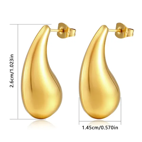 Europe and the United States Models Stainless Steel Drop Earrings Female - view 3