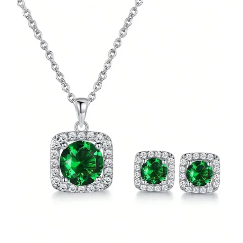 Europe and the United States Fashion 925 Sterling Silver Colorful Natural Jewelry Set - 925 Sterling Silver jewelry made by BlueOne Jewelry