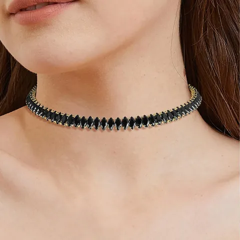 Europe and the United States Fashion Black Zirconia Collar Full Zirconium Necklace - view 2