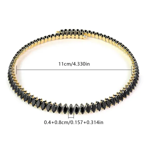 Europe and the United States Fashion Black Zirconia Collar Full Zirconium Necklace - view 3