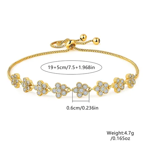 Europe and the United States Fashion Geometric Crystals Adjustable Flow Bracelet - view 3
