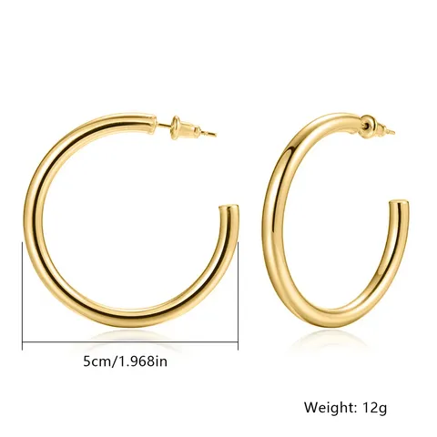 Europe and the United States Fashion Round Stainless Steel Earrings High-level - view 3
