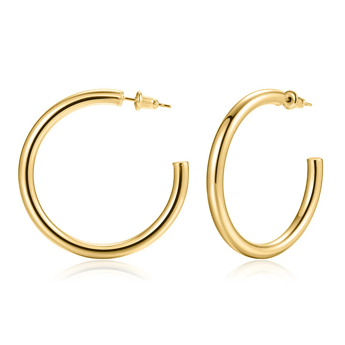 Europe and the United States Fashion Round Stainless Steel Earrings High-level made by BlueOne Jewelry
