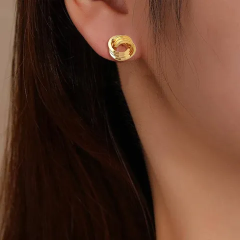 Europe and the United States Fashion Simple Geometric Irregular Jewelry Niche Stud Earrings - Style 3499 - view 2