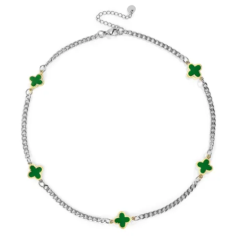 Europe and the United States Fashion Simple Lucky Clover Necklace Personalized - Plated Brass jewelry made by BlueOne Jewelry