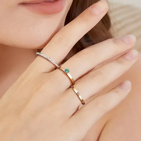 Europe and the United States Fashion Titanium Steel Ring Set of - view 2