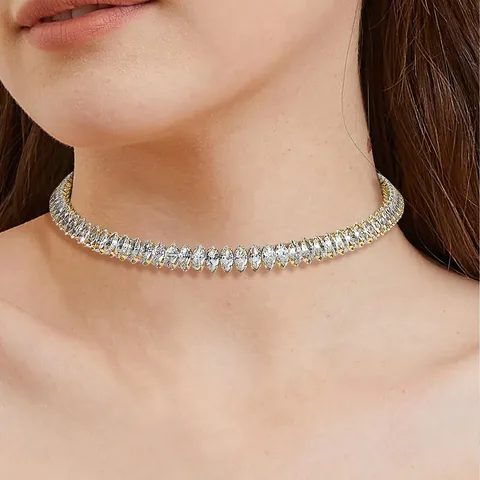Europe and the United States Fashion White Zirconia Collar Full Zirconia Necklace - view 2