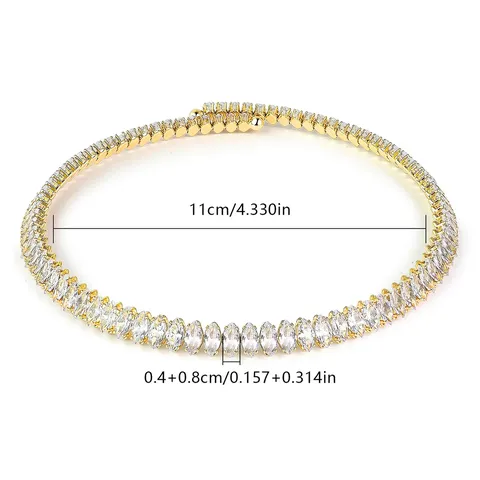 Europe and the United States Fashion White Zirconia Collar Full Zirconia Necklace - view 3