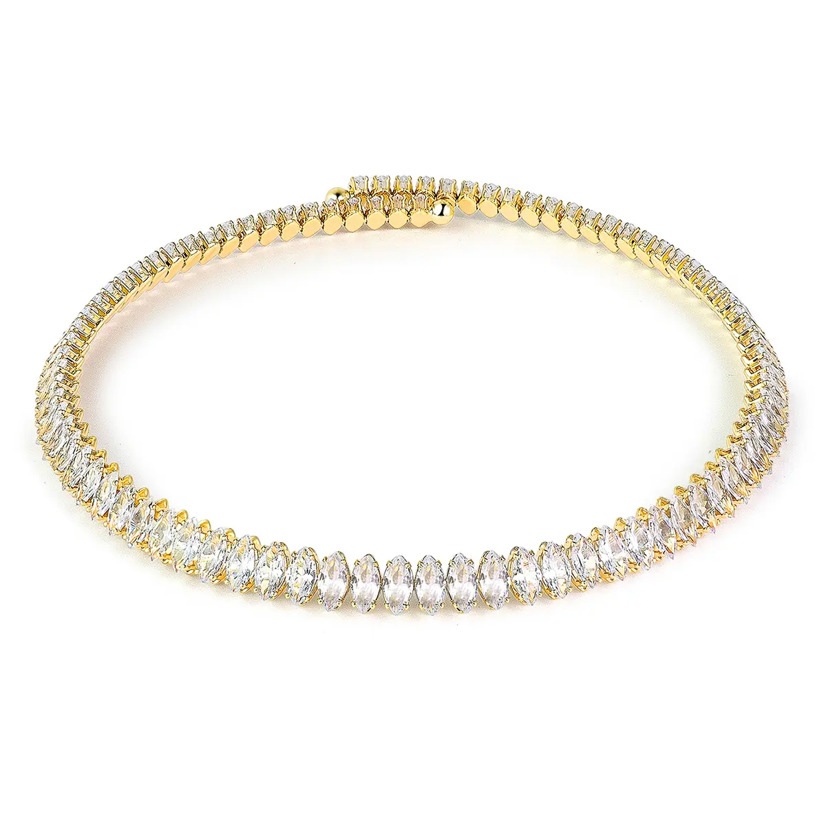 Europe and the United States Fashion White Zirconia Collar Full Zirconia Necklace made by BlueOne Jewelry