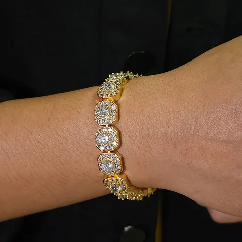 Europe and the United States Hip-hop Bracelet High-quality Micro-encrusted Zirconia Geometric - view 2