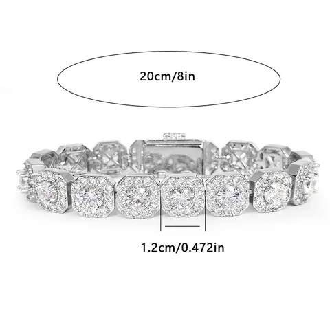 Europe and the United States Hip-hop Bracelets High-quality Micro-encrusted Zirconia Geometric - view 3