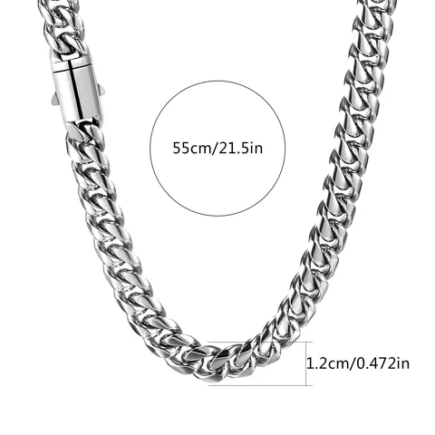 Europe and the United States Hip-hop Stainless Steel Necklace Spring Clasp - view 3