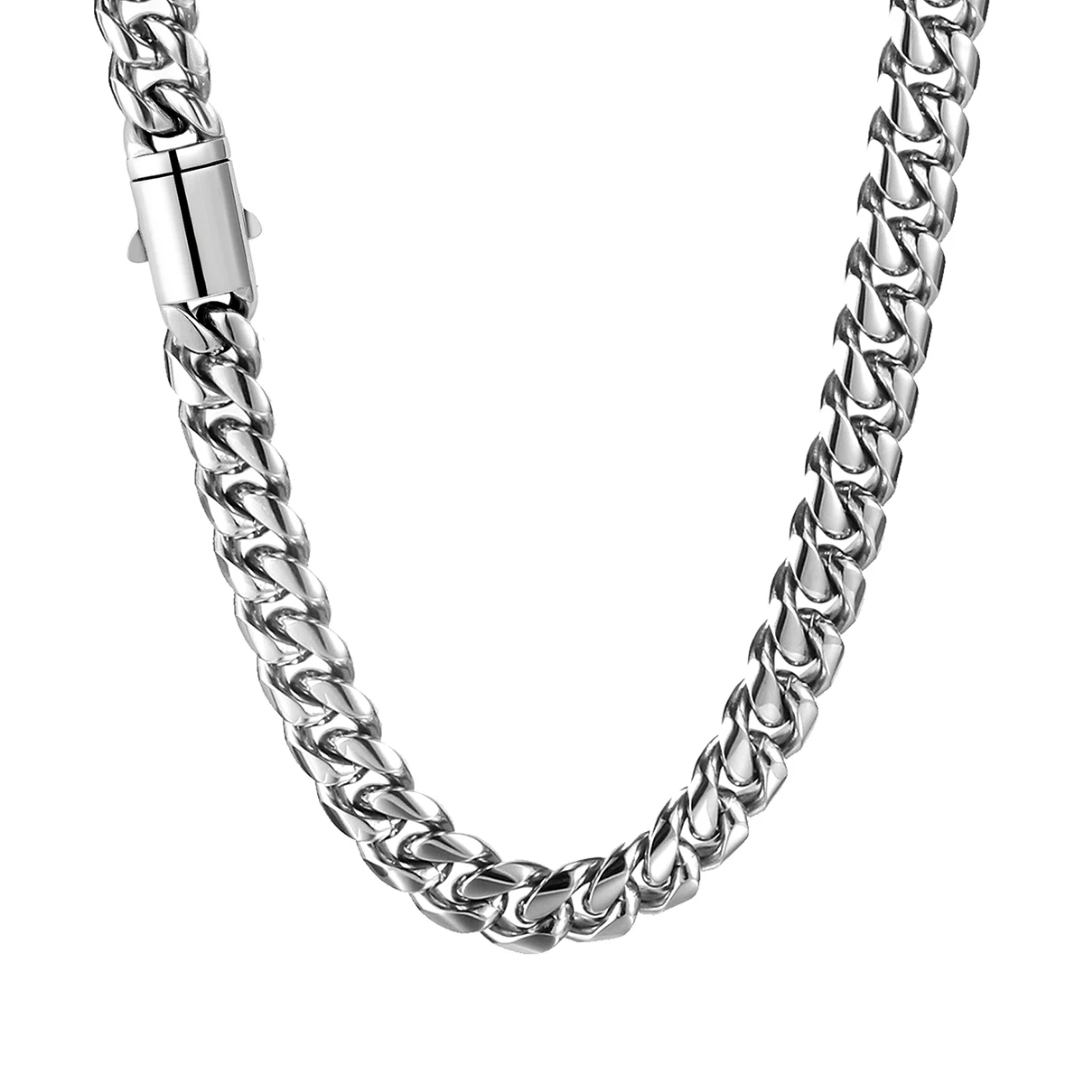 Europe and the United States Hip-hop Stainless Steel Necklace Spring Clasp made by BlueOne Jewelry