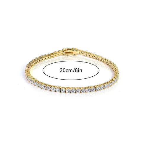 Cubic Zirconia Europe and the United States Hip-hop Tennis Chain Zircon Bracelet Tide - view 3
