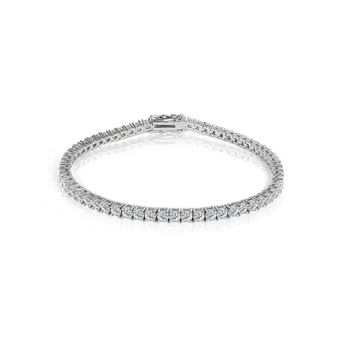 Europe and the United States Hip-hop Tennis Chain Zircon Bracelet Tide - Plated Brass jewelry made by BlueOne Jewelry