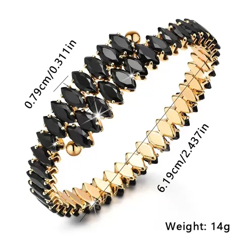 Europe and the United States Copper Bracelet Black Zirconia Bracelet Simple - view 3