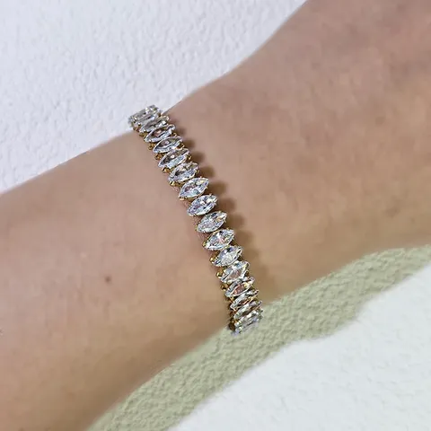 Europe and the United States Copper Bracelet Zircon Bracelet Simple Elastic - view 2