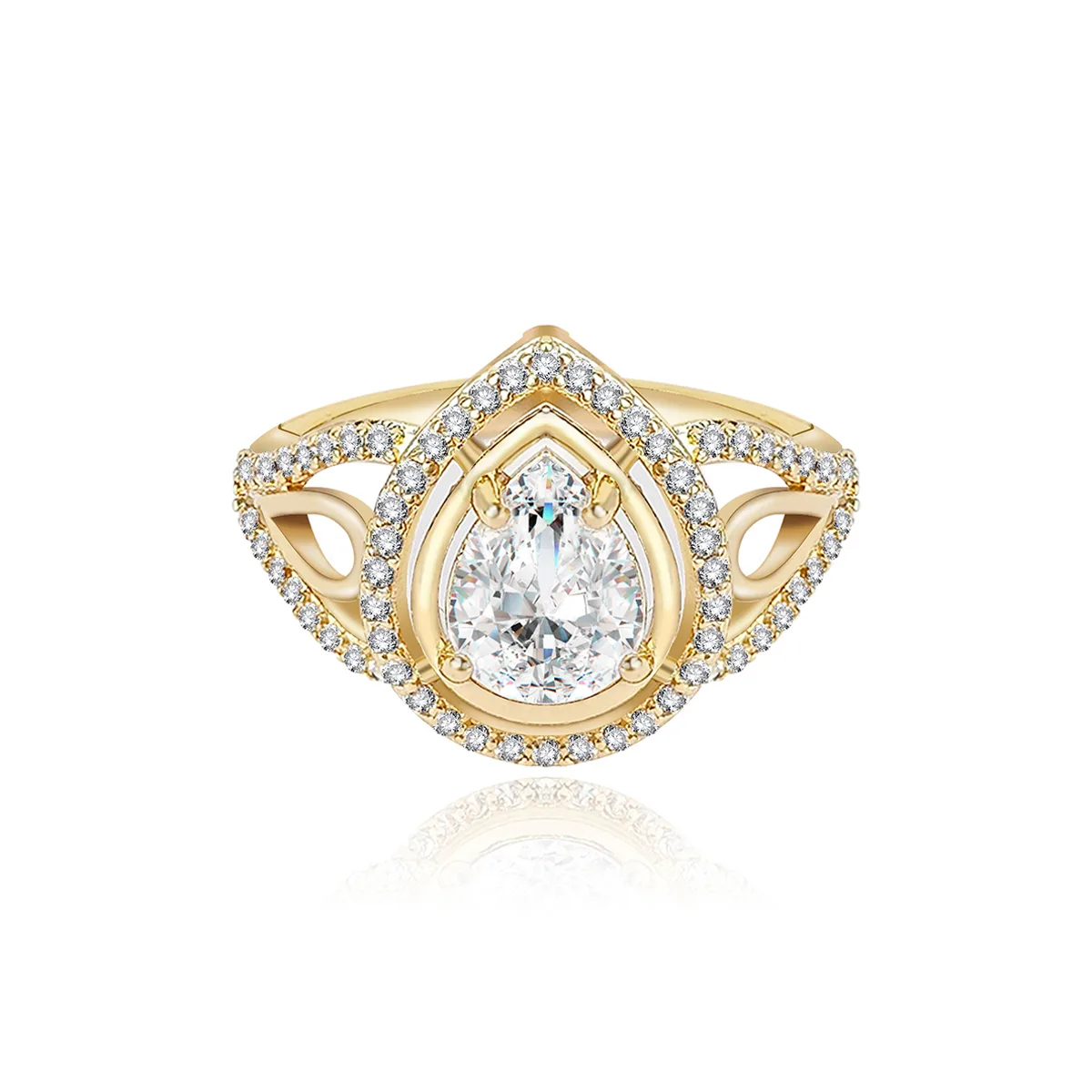 Europe and the United States Fashion Personality Egg-shaped Zirconia Ring Female made by BlueOne Jewelry