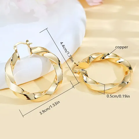 Plated Brass Europe and the United States Jewelry Sell-through Earrings Twist Earhook Earrings - view 3