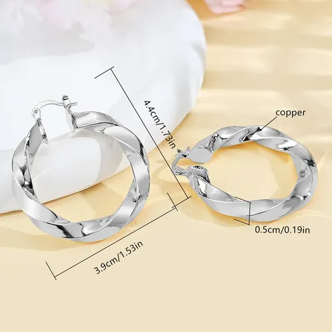 Europe and the United States Jewelry Sell-through Earrings Twist Earhook Earrings - view 3