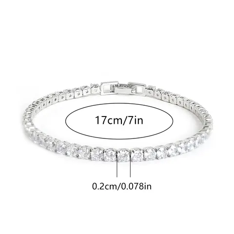 Europe and the United States Jewelry Titanium Steel Tennis Chain Bracelet - view 3